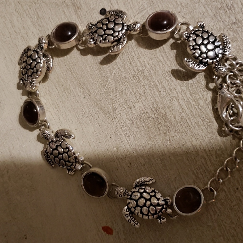 Turtle and Gemstone Bracelet